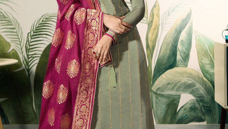 Plain Raw Silk Dresses in Pakistani Fashion